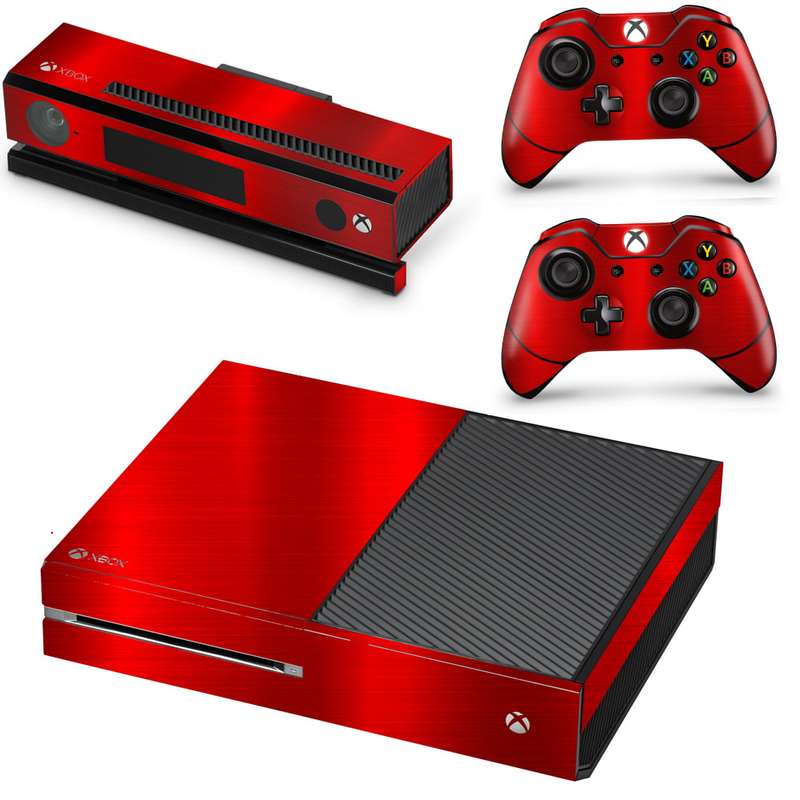 SkinNit Decal Sticker Skin For Xbox One: Chrome Red (Textured)