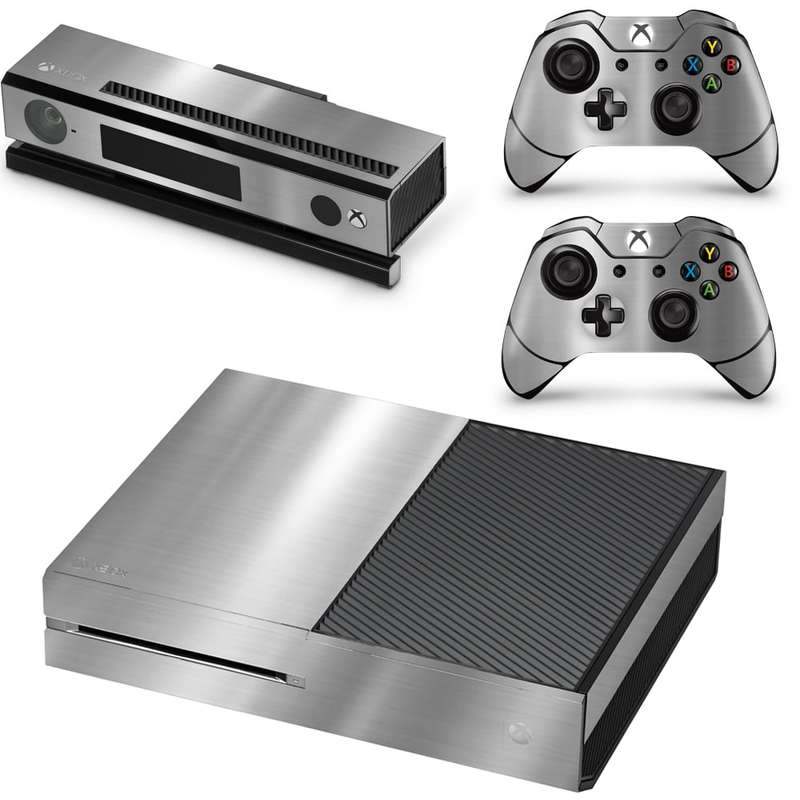 SkinNit Decal Sticker Skin For Xbox One: Chrome Silver (Textured)