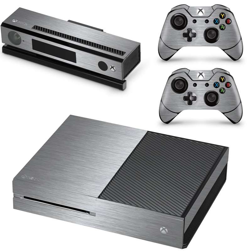 SkinNit Decal Sticker Skin For Xbox One: Brushed Steel (Textured)