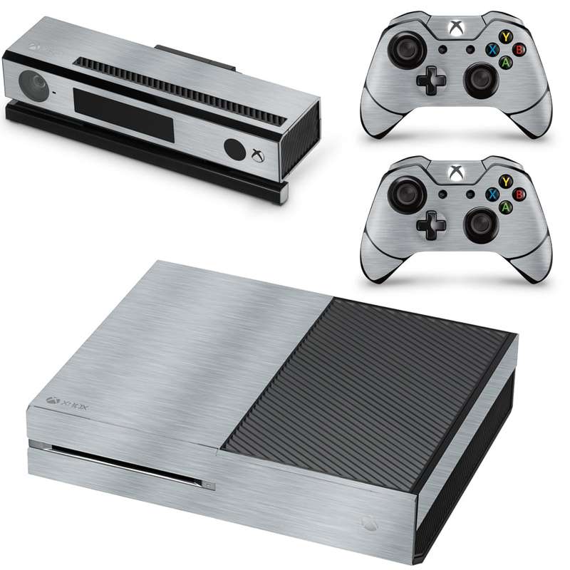 SkinNit Decal Sticker Skin For Xbox One: Brushed Aluminum (Textured)