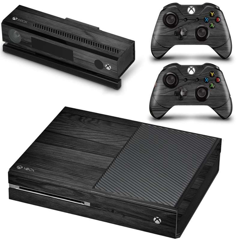 SkinNit Decal Sticker Skin For Xbox one: Black Wood