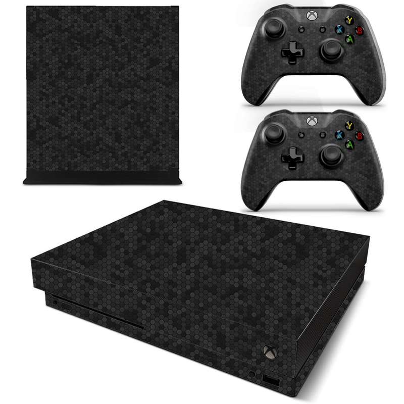 SkinNit Decal Sticker Skin For Xbox one X: HoneyComb Black (Textured)