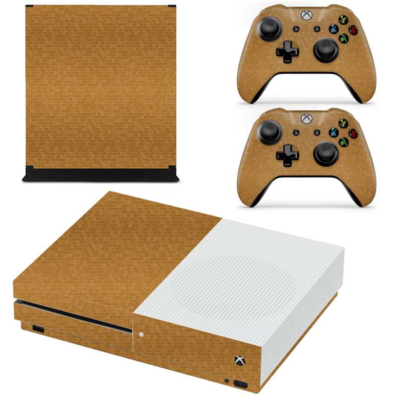 SkinNit Decal Sticker Skin For Xbox one S: HoneyComb Gold (Textured)