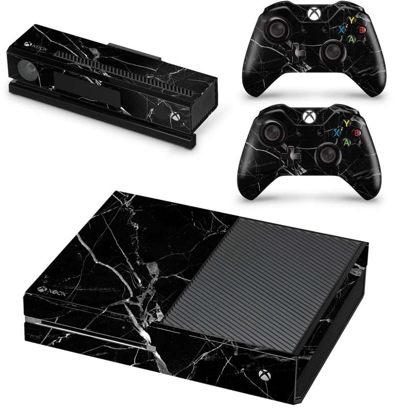 SkinNit Decal Sticker Skin For Xbox one: Black Marble