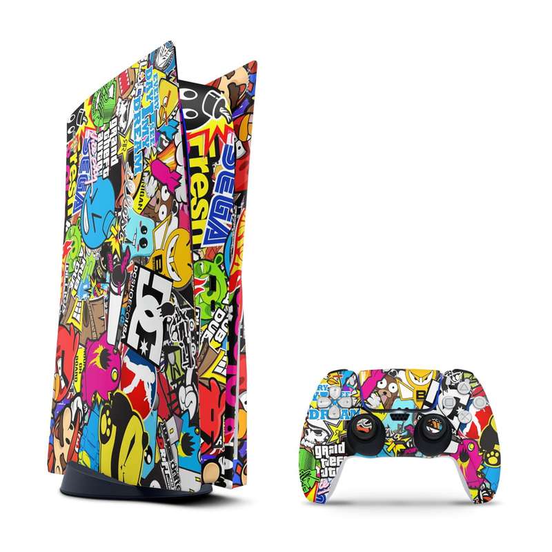 SkinNit Decal Sticker Skin For PS5: Sticker Bomb