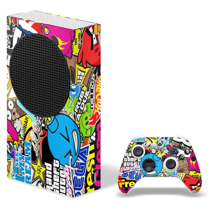 SkinNit Decal Sticker Skin For Xbox Series S: Sticker Bomb