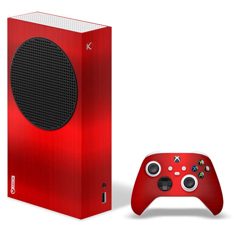 SkinNit Decal Sticker Skin For Xbox Series S: Chrome Red (Textured)