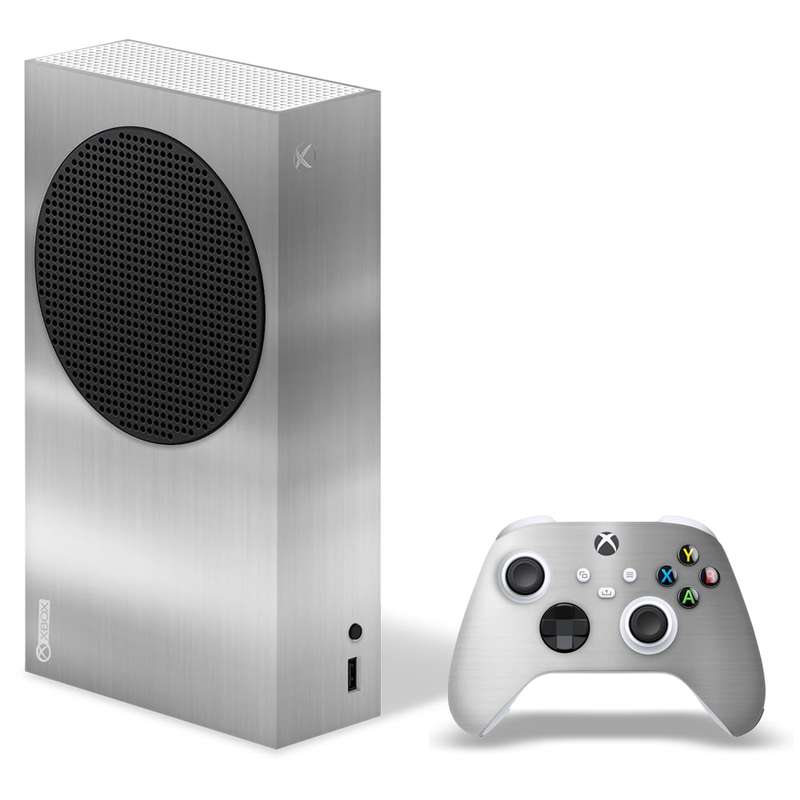SkinNit Decal Sticker Skin For Xbox Series S: Chrome Silver (Textured)