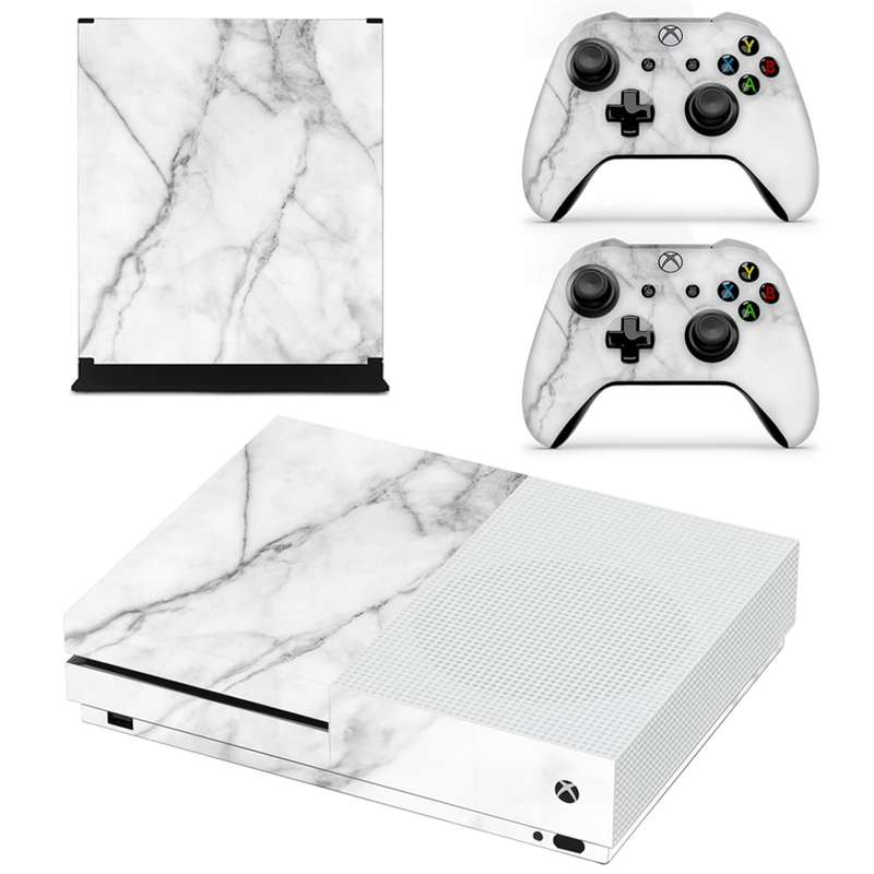 SkinNit Decal Sticker Skin For Xbox one S: White Marble