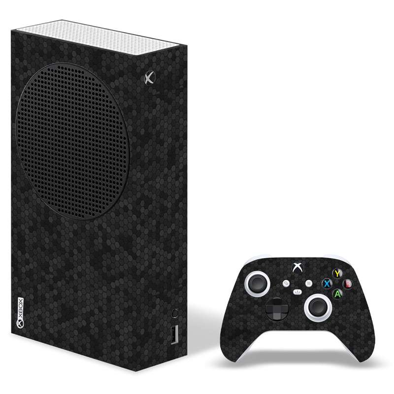 SkinNit Decal Sticker Skin For Xbox Series S: HoneyComb Black (Textured) 2024
