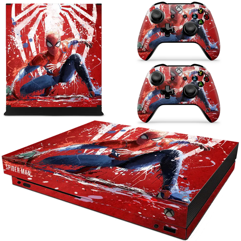 SkinNit Decal Sticker Skin For Xbox One X: Spider-Man