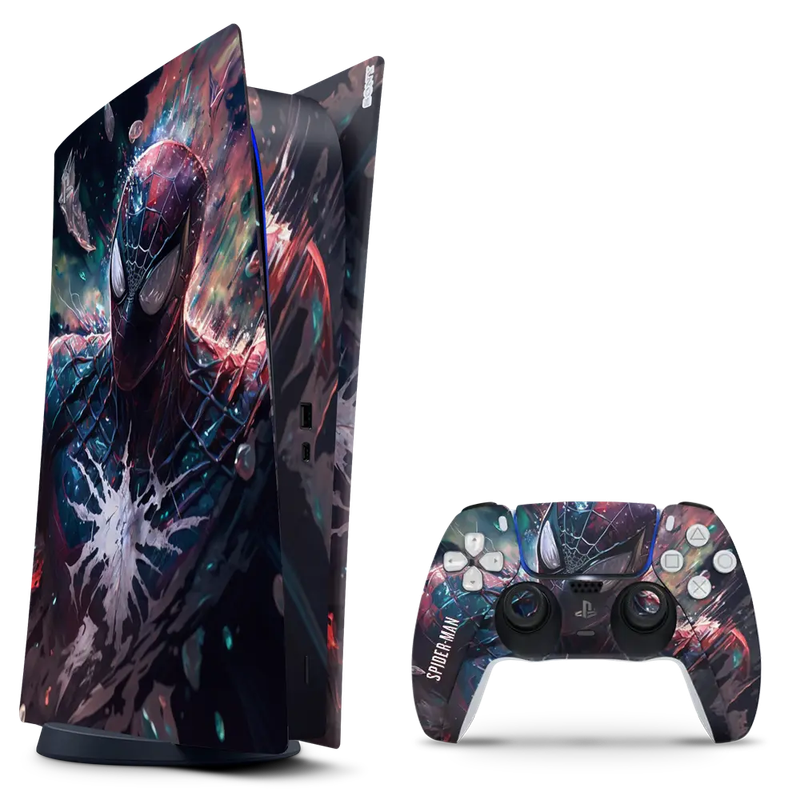 SkinNit Decal Sticker Skin For PS5 Digital (No Disk): Spider-Man (Spider-Verse)