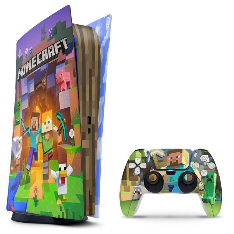 SkinNit Decal Sticker Skin For PS5 Digital (No Disk): Minecraft
