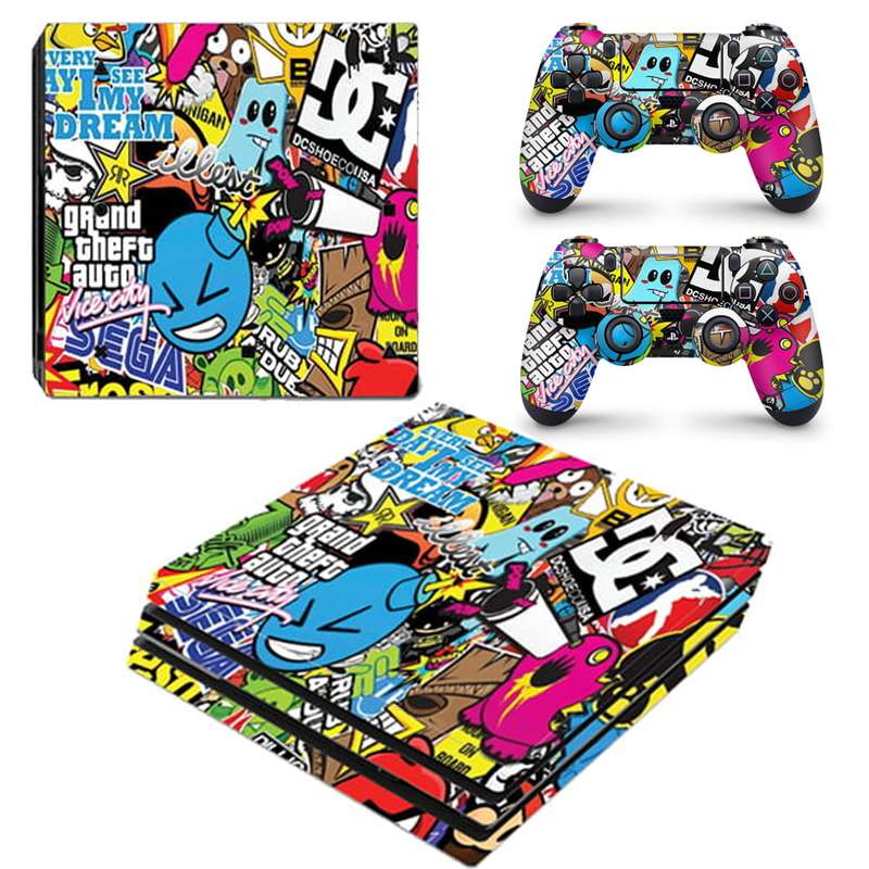 SkinNit Decal Sticker Skin For PS4 Pro: Sticker Bomb 2019
