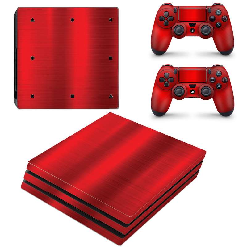 SkinNit Decal Sticker Skin For PS4 Pro: Chrome Red (Textured)
