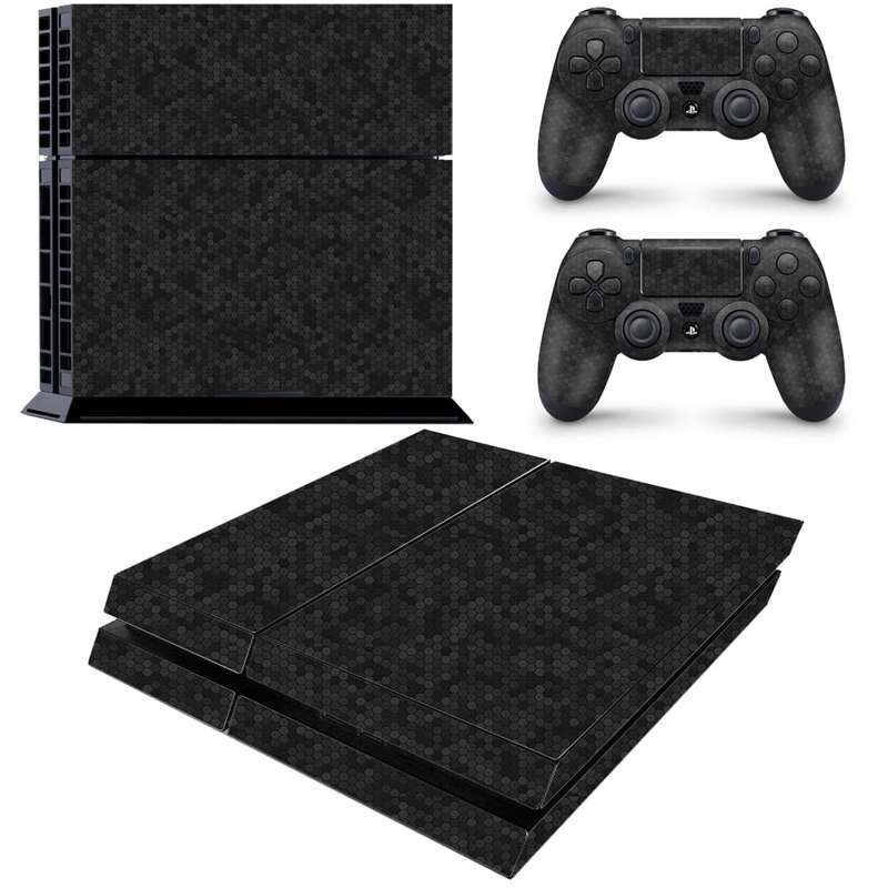 SkinNit Decal Sticker Skin For PS4: HoneyComb Black (Textured)
