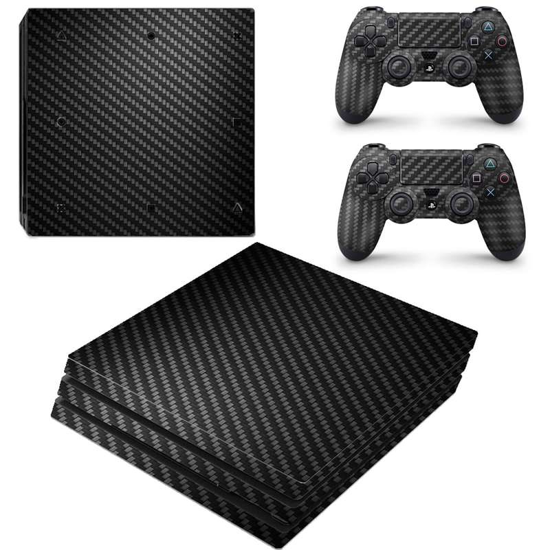 SkinNit Decal Sticker Skin For PS4 Pro: Carbon Fiber (Textured)