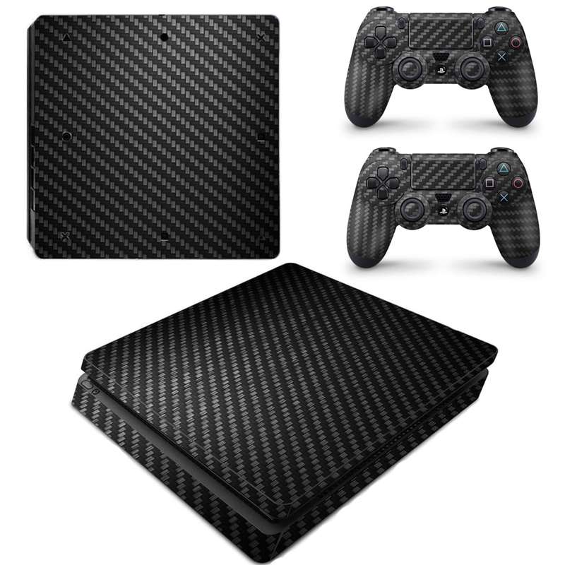 SkinNit Decal Sticker Skin For PS4 Slim: Carbon Fiber (Textured)