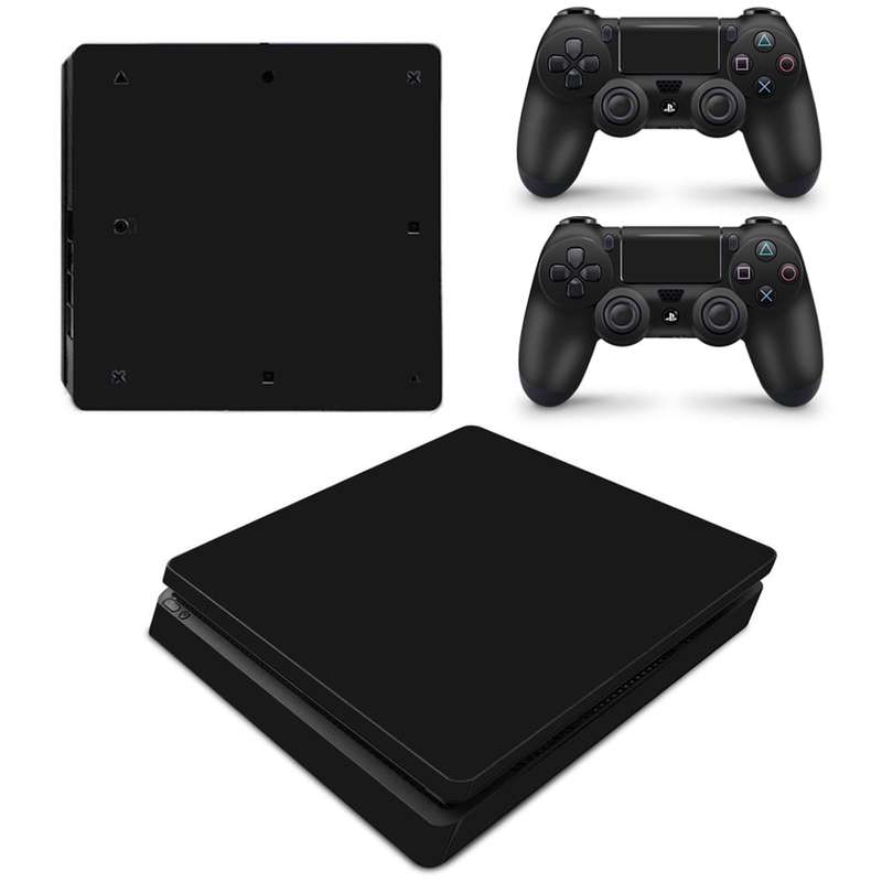 SkinNit Decal Sticker Skin For PS4 Slim: Matte Black