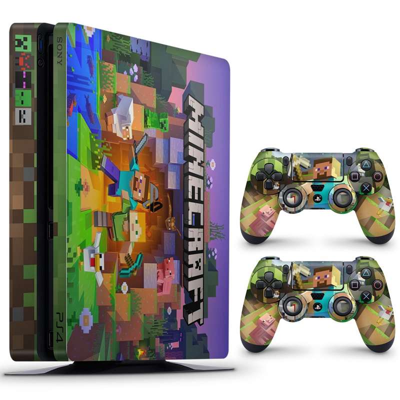 SkinNit Decal Sticker Skin For PS4 Slim: Minecraft