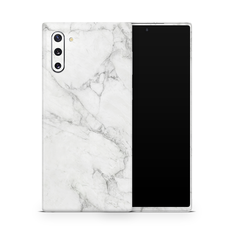 SkinNit Decal Sticker Skin Samsung Galaxy Note 10 Plus Marble White (Decal Skin)