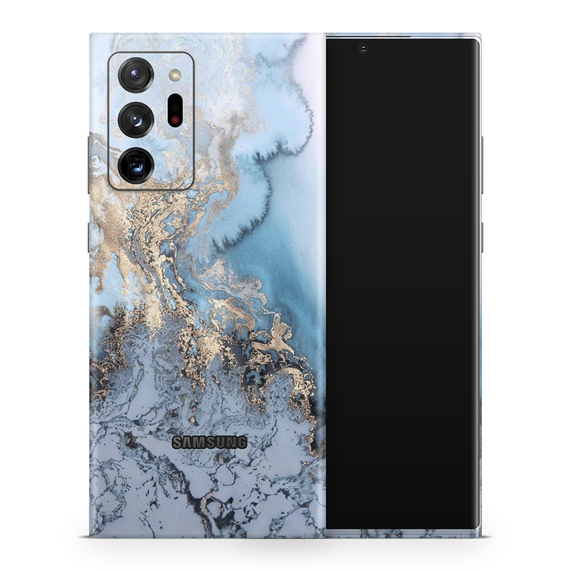 SkinNit Decal Sticker Skin Samsung Galaxy Note 20 Ultra Marble Arctic Blue (Decal Skin)