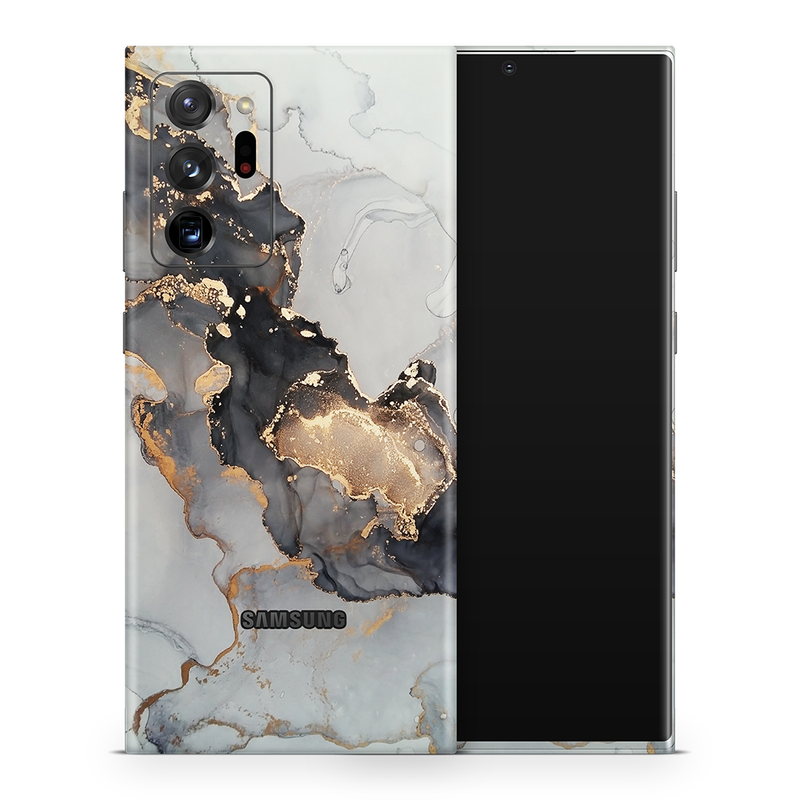 SkinNit Decal Sticker Skin Samsung Galaxy Note 20 Ultra Marble White Gold (Decal Skin)