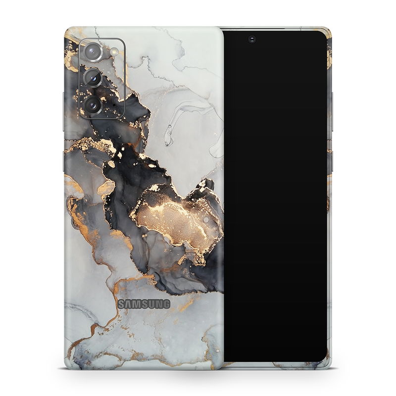 SkinNit Decal Sticker Skin Samsung Galaxy Note 20 Marble White Gold (Decal Skin)