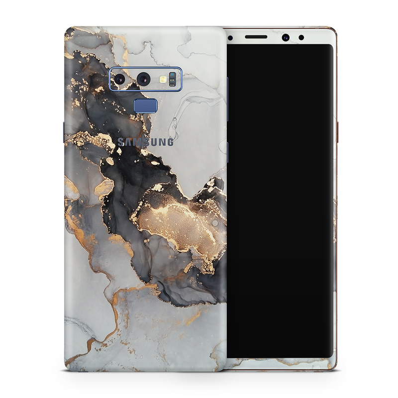 SkinNit Decal Sticker Skin Samsung Galaxy Note 9 Marble White Gold (Decal Skin)