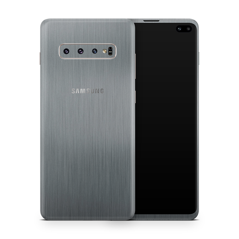 SkinNit Decal Sticker Skin Samsung Galaxy S10 Brushed Aluminum (Decal Skin)
