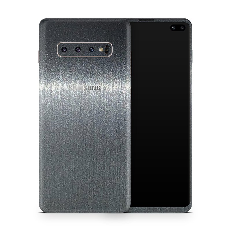 SkinNit Decal Sticker Skin Samsung Galaxy S10 Brushed Steel (Decal Skin)