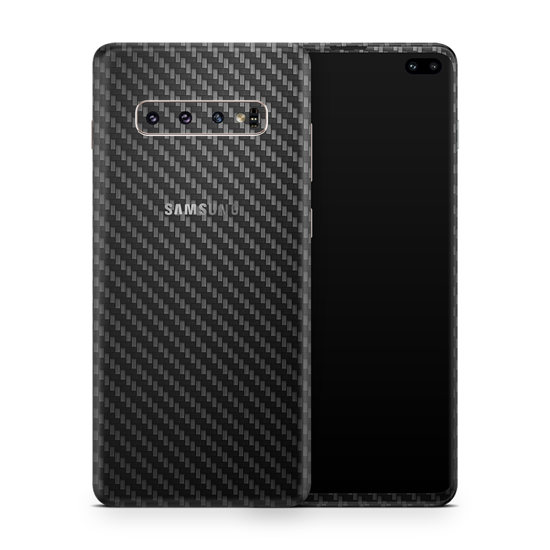 SkinNit Decal Sticker Skin Samsung Galaxy S10 Carbon Fiber Black (Decal Skin)