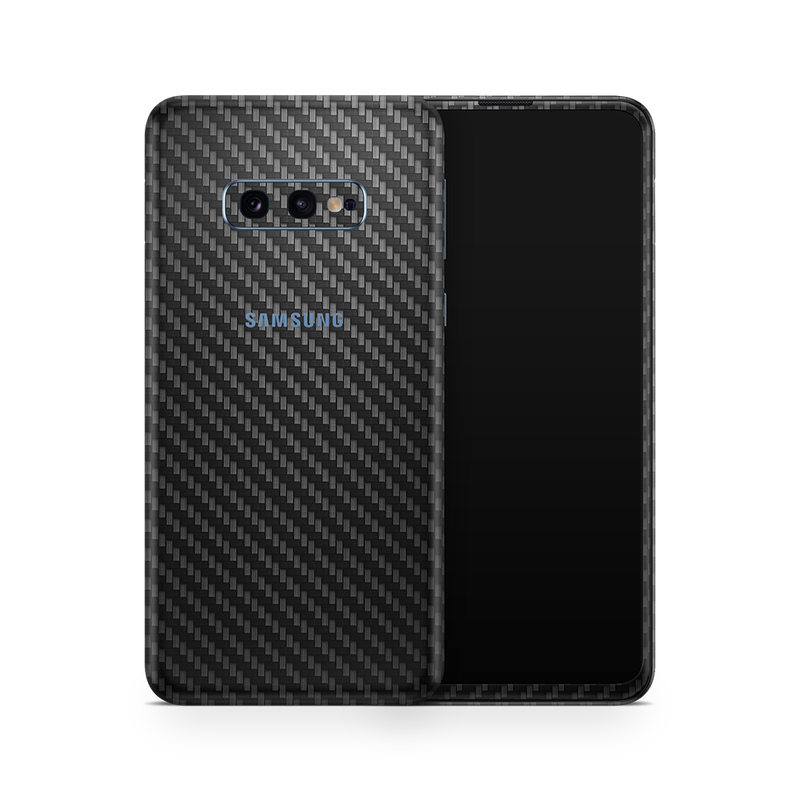 SkinNit Decal Sticker Skin Samsung Galaxy S10E Carbon Fiber Black (Decal Skin)