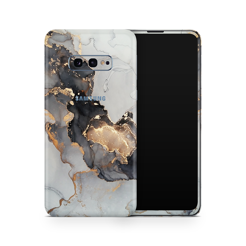 SkinNit Decal Sticker Skin Samsung Galaxy S10E Marble White Gold (Decal Skin)