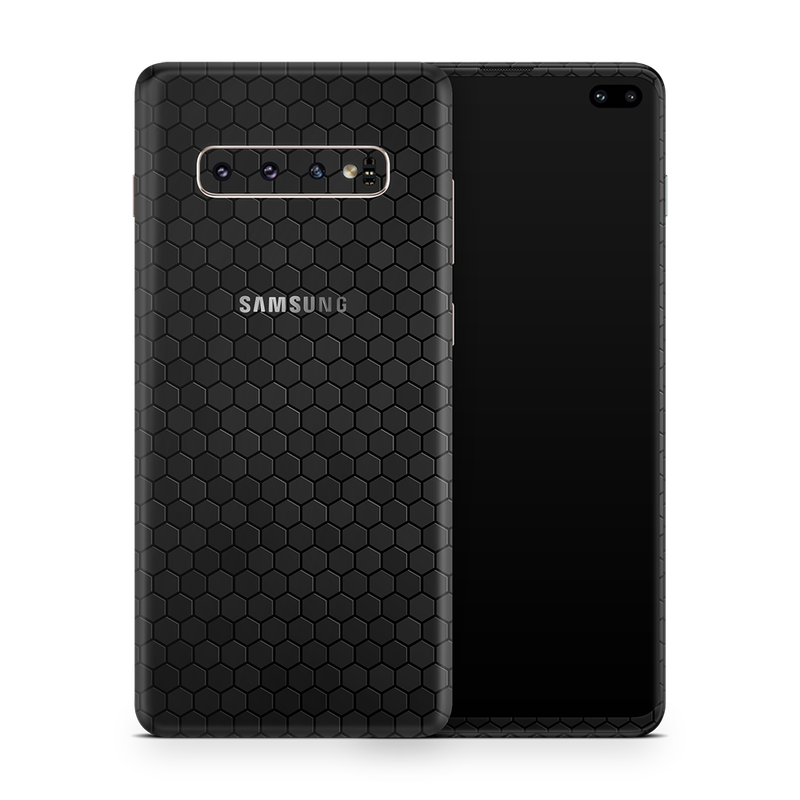 SkinNit Decal Sticker Skin Samsung Galaxy S10 Honeycomb Black (Decal Skin)