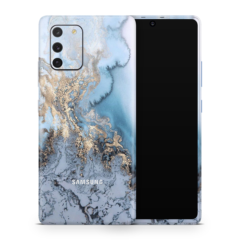 SkinNit Decal Sticker Skin Samsung Galaxy S10 Lite Marble Arctic Blue (Decal Skin)