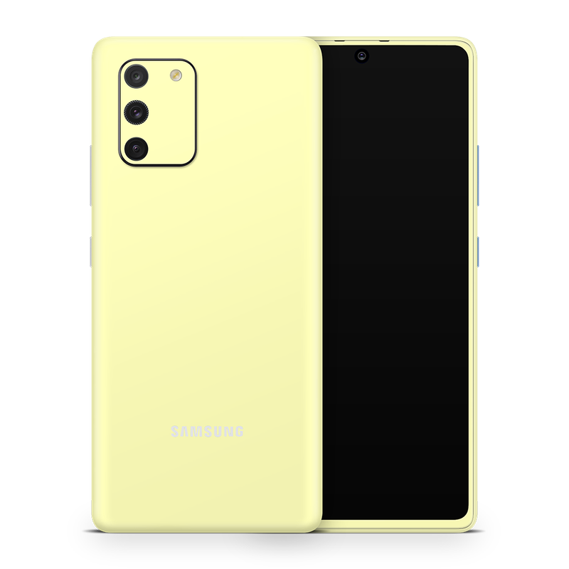SkinNit Decal Sticker Skin Samsung Galaxy S10 Lite Pastel Yellow (Decal Skin)