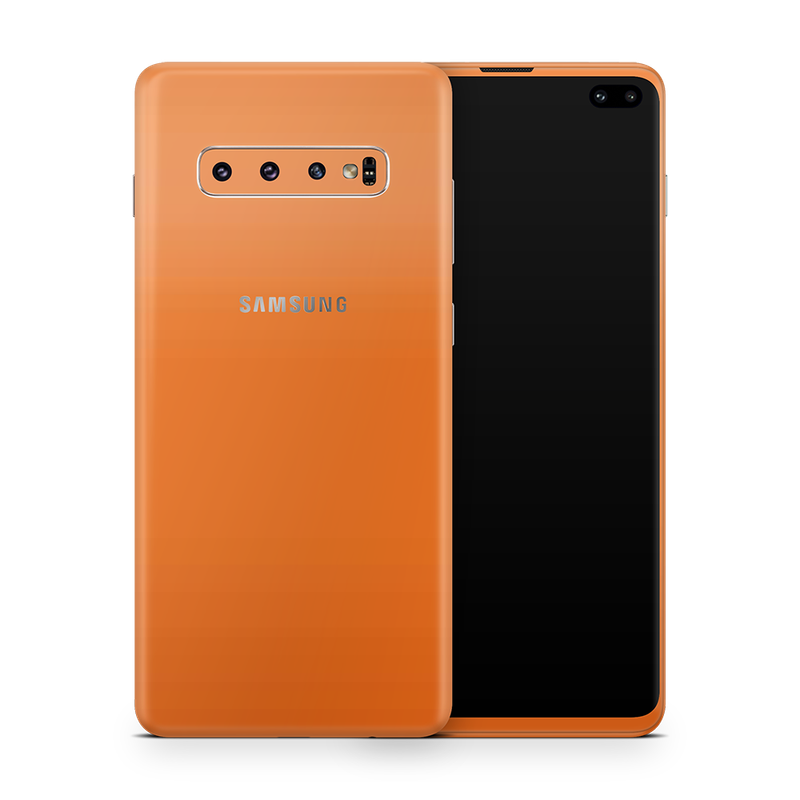 SkinNit Decal Sticker Skin Samsung Galaxy S10 Orange (Decal Skin)