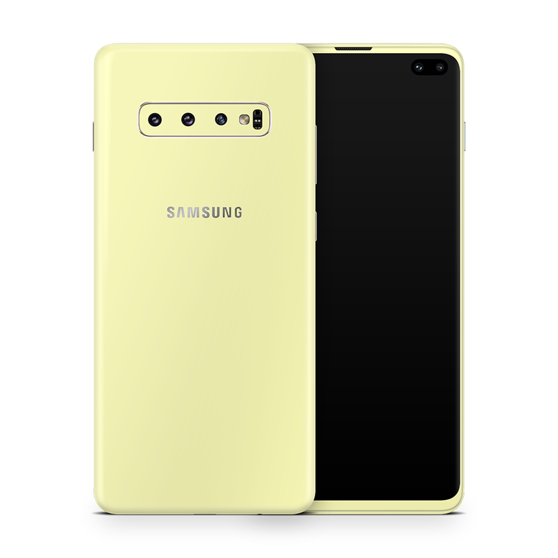 SkinNit Decal Sticker Skin Samsung Galaxy S10 Pastel Yellow (Decal Skin)