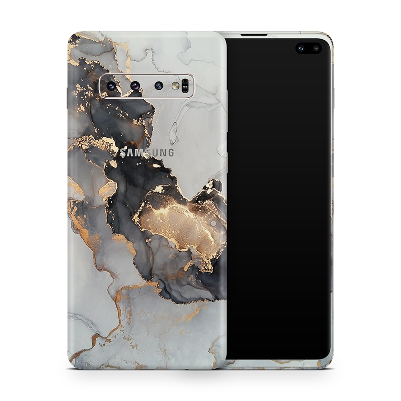 SkinNit Decal Sticker Skin Samsung Galaxy S10 Marble White Gold (Decal Skin)