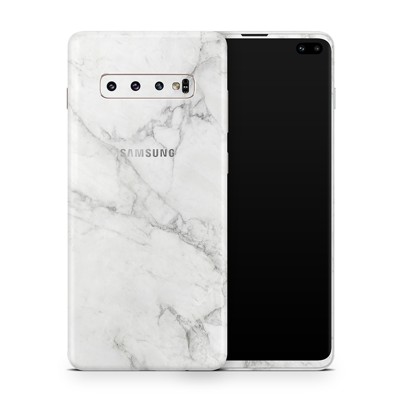 SkinNit Decal Sticker Skin Samsung Galaxy S10 Marble White (Decal Skin)