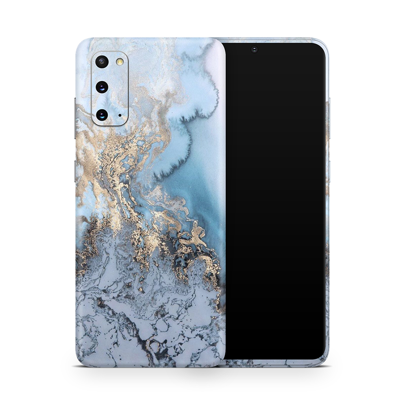 SkinNit Decal Sticker Skin Samsung Galaxy S20 Marble Arctic Blue (Decal Skin)