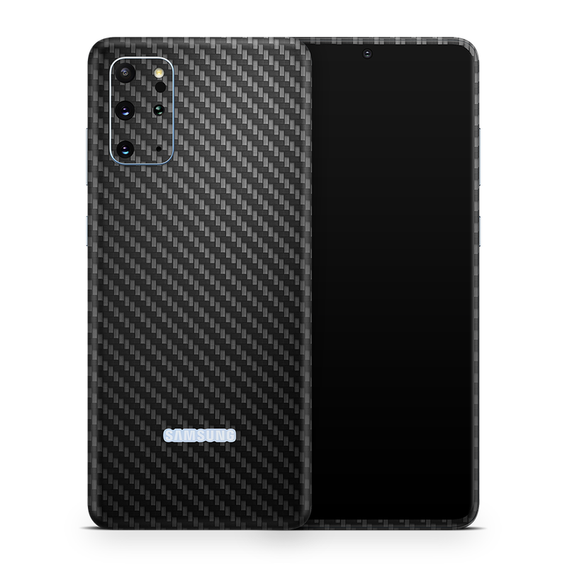 SkinNit Decal Sticker Skin Samsung Galaxy S20 Plus Carbon Fiber Black (Decal Skin)