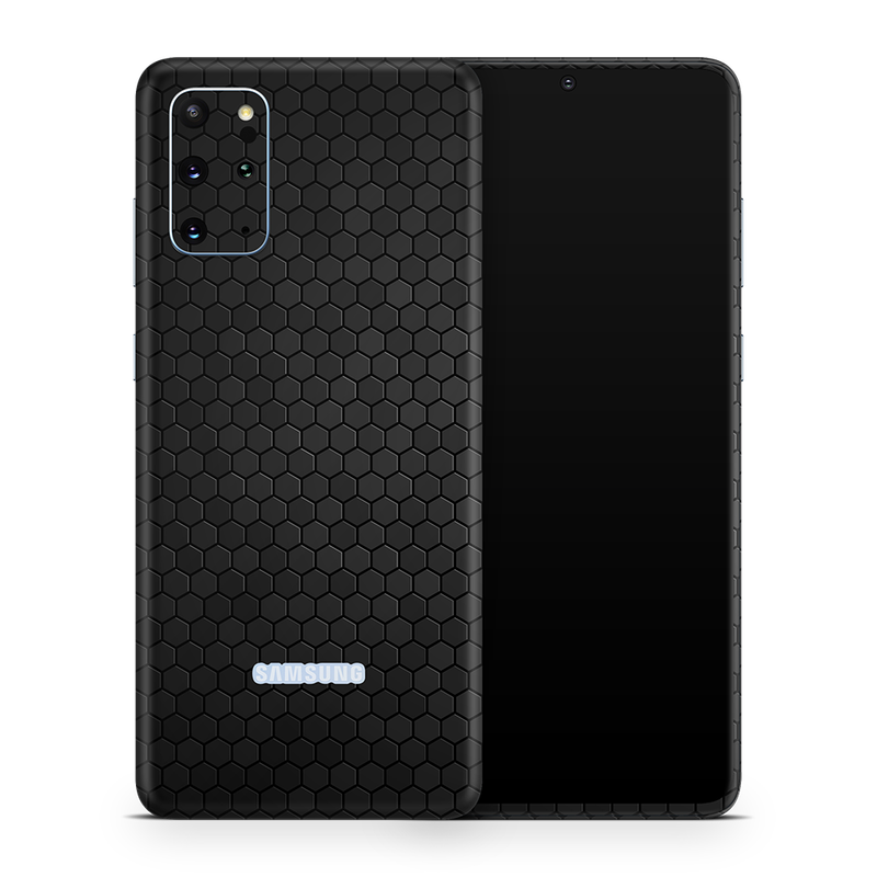 SkinNit Decal Sticker Skin Samsung Galaxy S20 Plus Honeycomb Black (Decal Skin)