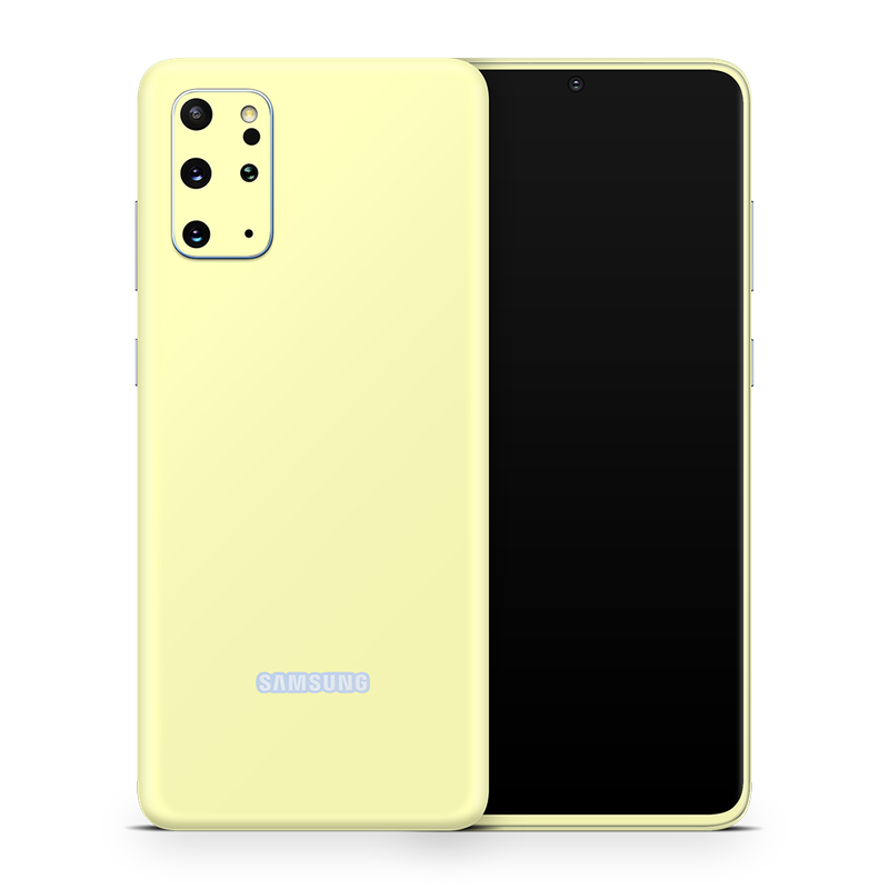 SkinNit Decal Sticker Skin Samsung Galaxy S20 Plus Pastel Yellow (Decal Skin)