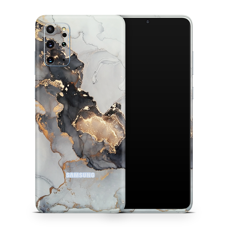 SkinNit Decal Sticker Skin Samsung Galaxy S20 Plus Marble White Gold (Decal Skin)