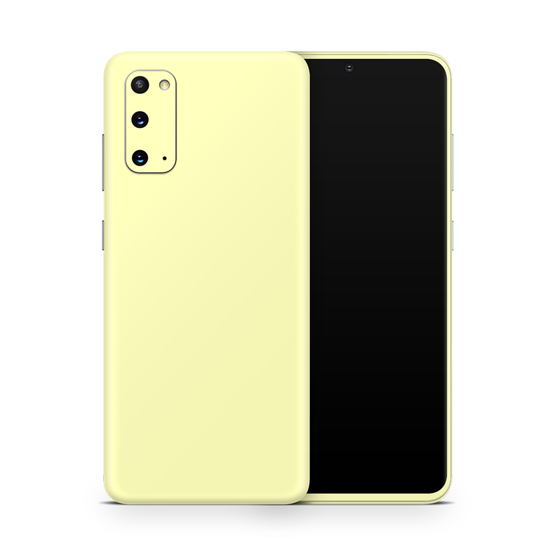 SkinNit Decal Sticker Skin Samsung Galaxy S20 Pastel Yellow (Decal Skin)