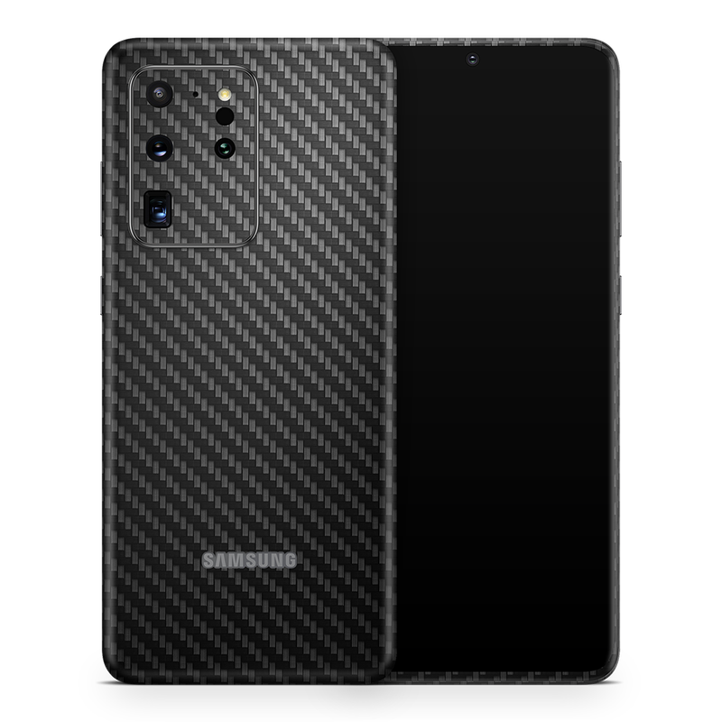 SkinNit Decal Sticker Skin Samsung Galaxy S20 Ultra Carbon Fiber Black (Decal Skin)