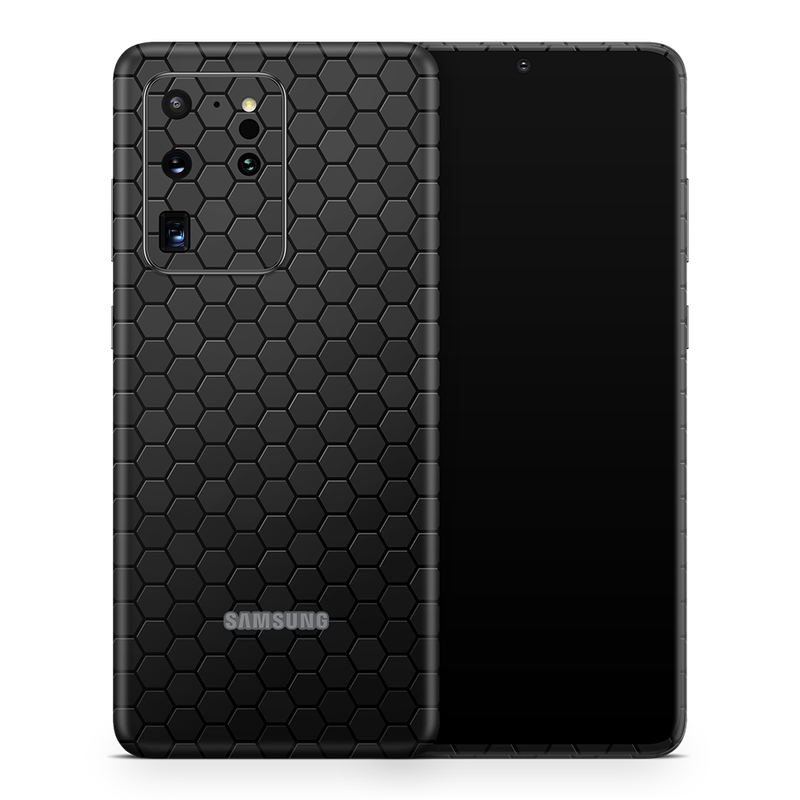 SkinNit Decal Sticker Skin Samsung Galaxy S20 Ultra Honeycomb Black (Decal Skin)