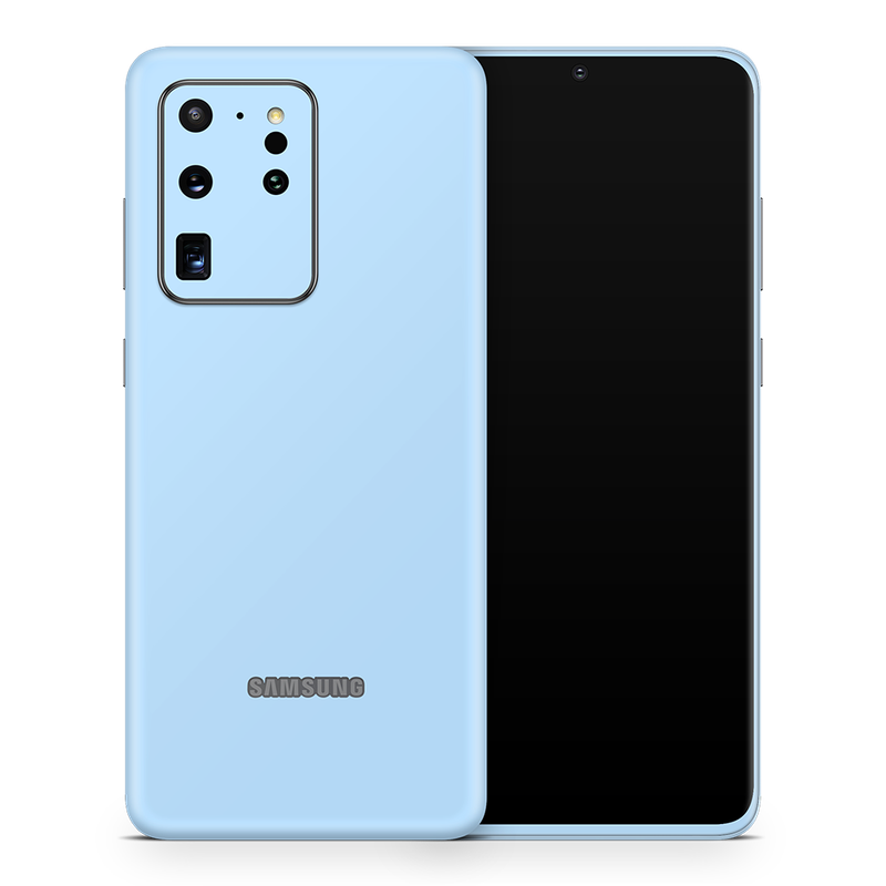SkinNit Decal Sticker Skin Samsung Galaxy S20 Ultra Pastel Blue (Decal Skin)